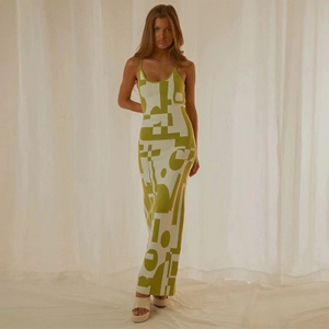 Vestido sexy de malha bodycon para mulheres, sem mangas, alça espaguete, vestido maxi sem costas, vestidos de praia de verão y2k