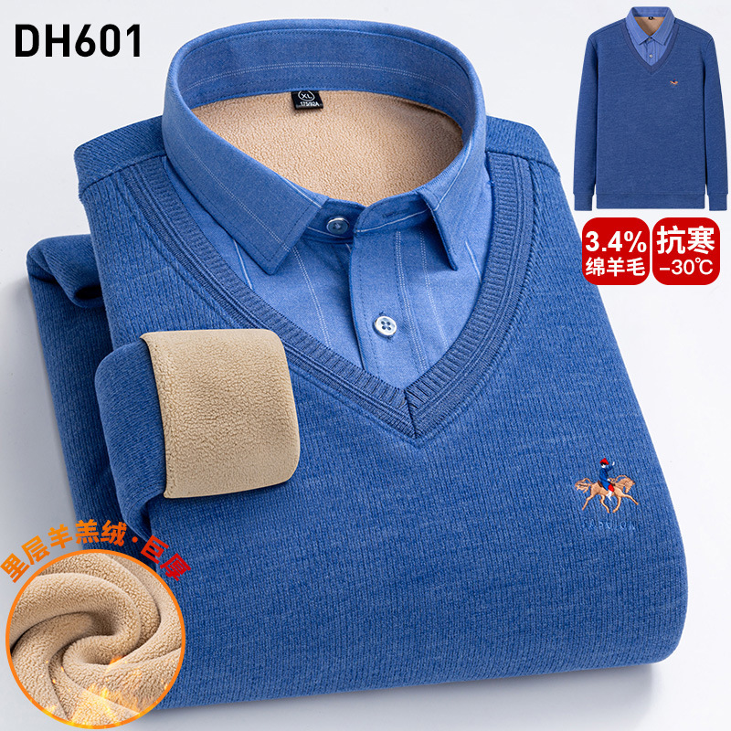 Camisola masculina de malha de lã