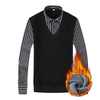 Camisola masculina casual de tricô com lapela