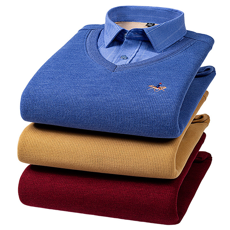 Camisola masculina de malha de lã