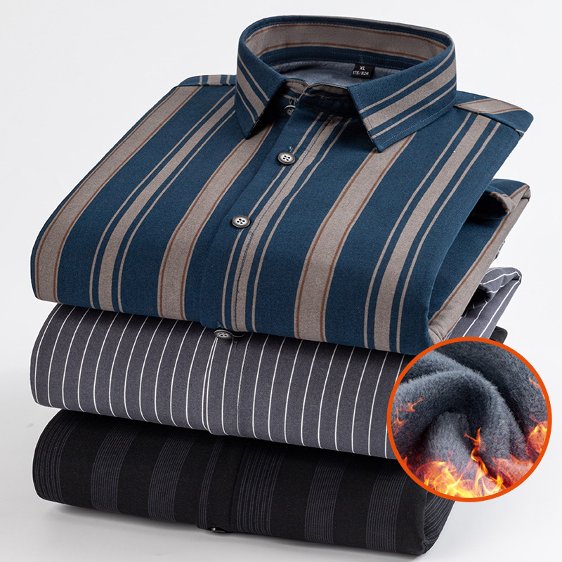 Camisa grossa de veludo masculina de inverno