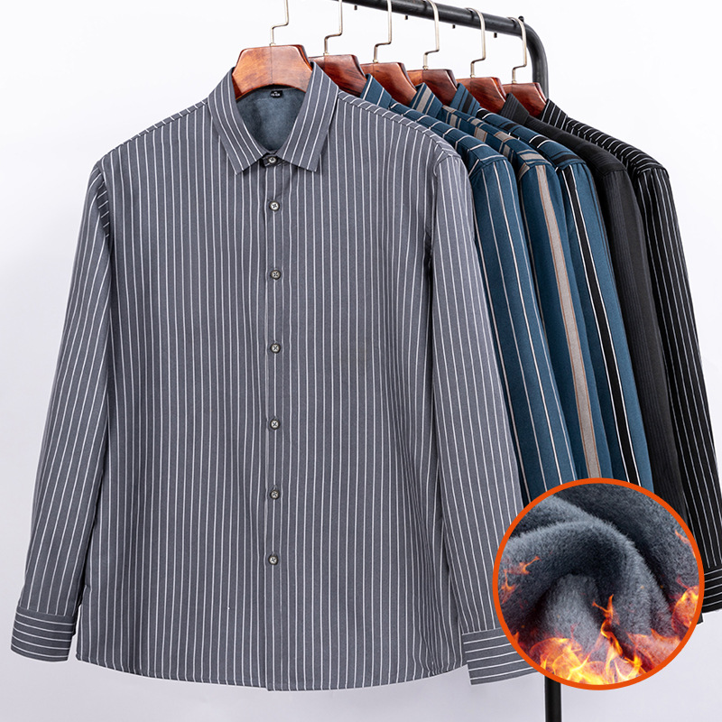 Camisa grossa de veludo masculina de inverno