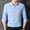 Camisa de negócios casual masculina sem ferro trackless