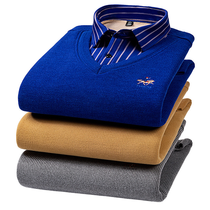 Camisola masculina de malha de lã